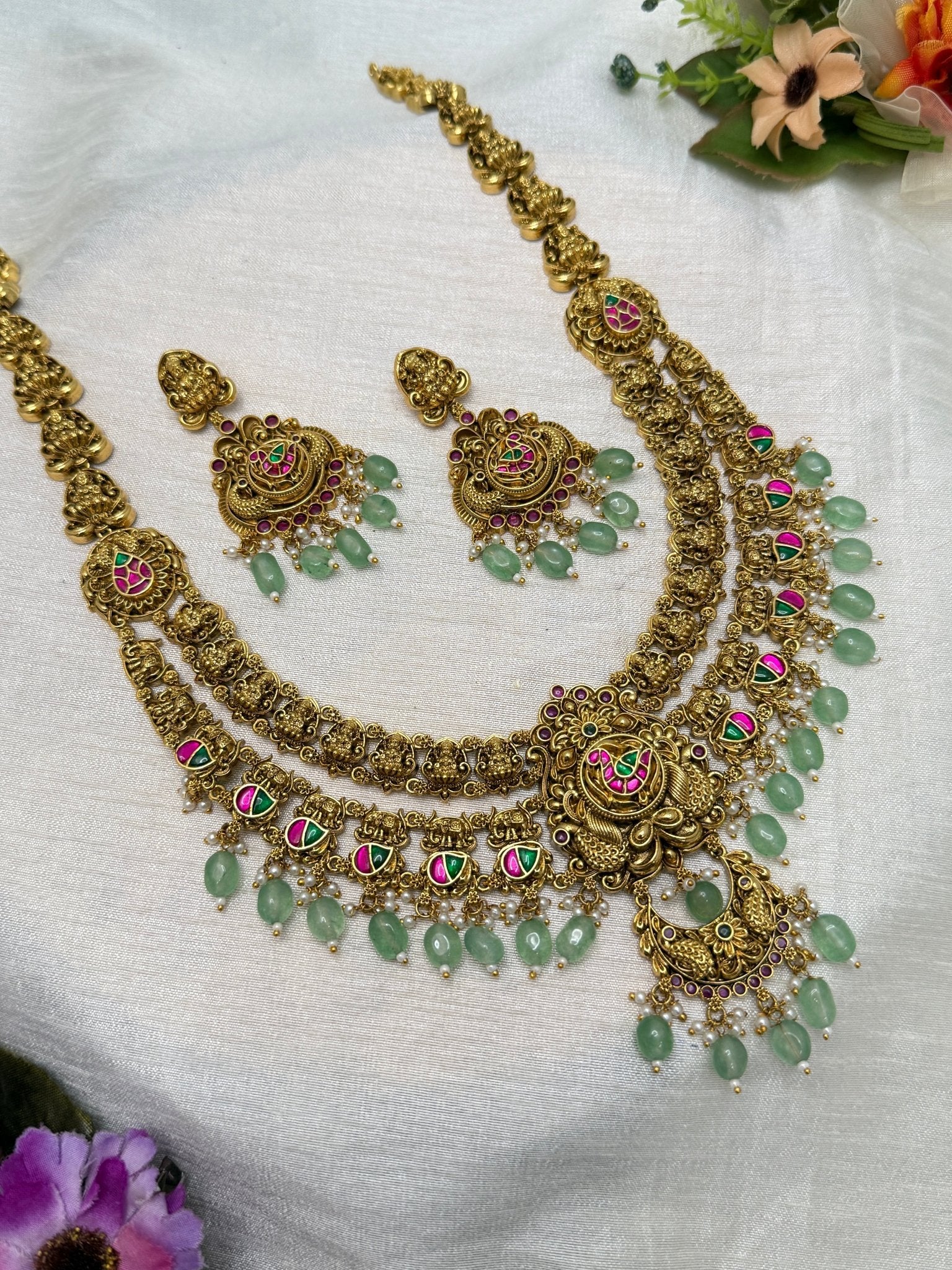Royal Antique Long Necklace Set 629 - Mahilas