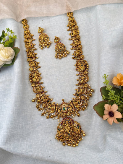Royal Antique Long Pendant Krishna Necklace Set 1147 - Mahilas