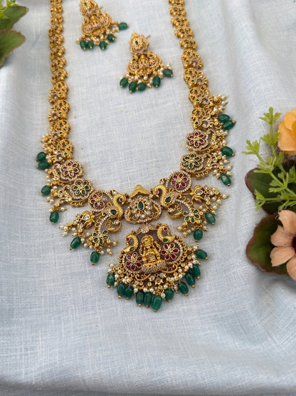 Royal Antique Long Pendant Necklace Set 1142 - Mahilas