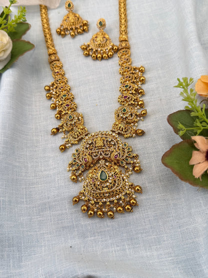 Royal Antique Long Pendant Necklace Set 1146 - Mahilas