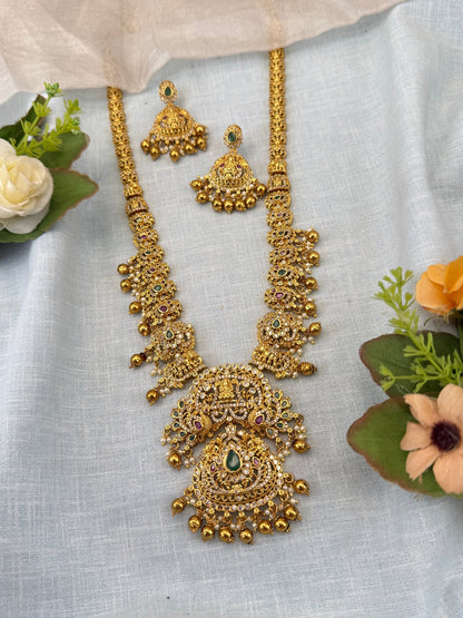 Royal Antique Long Pendant Necklace Set 1146 - Mahilas