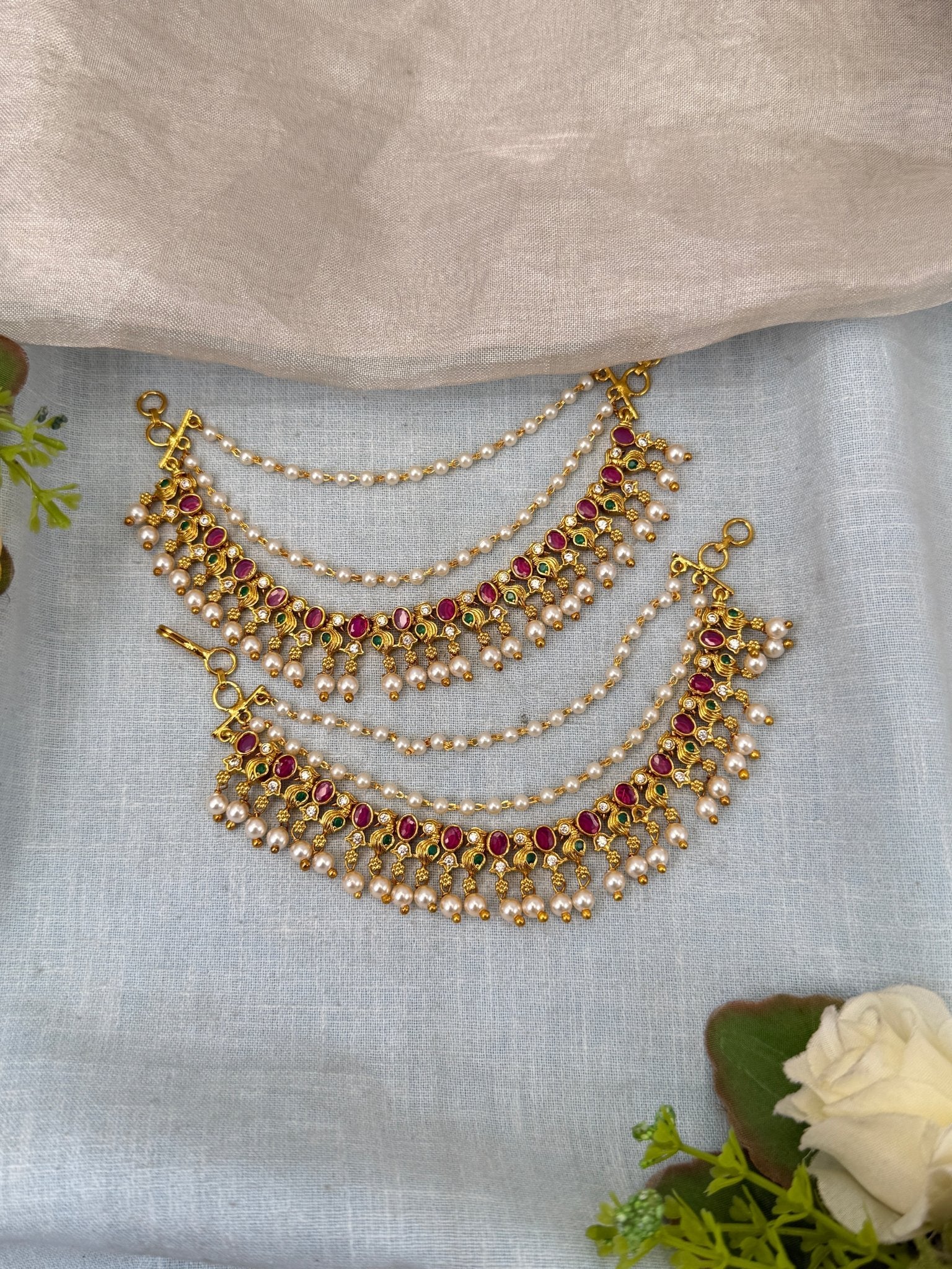 Royal Antique Maatal Earchain 343 - Mahilas