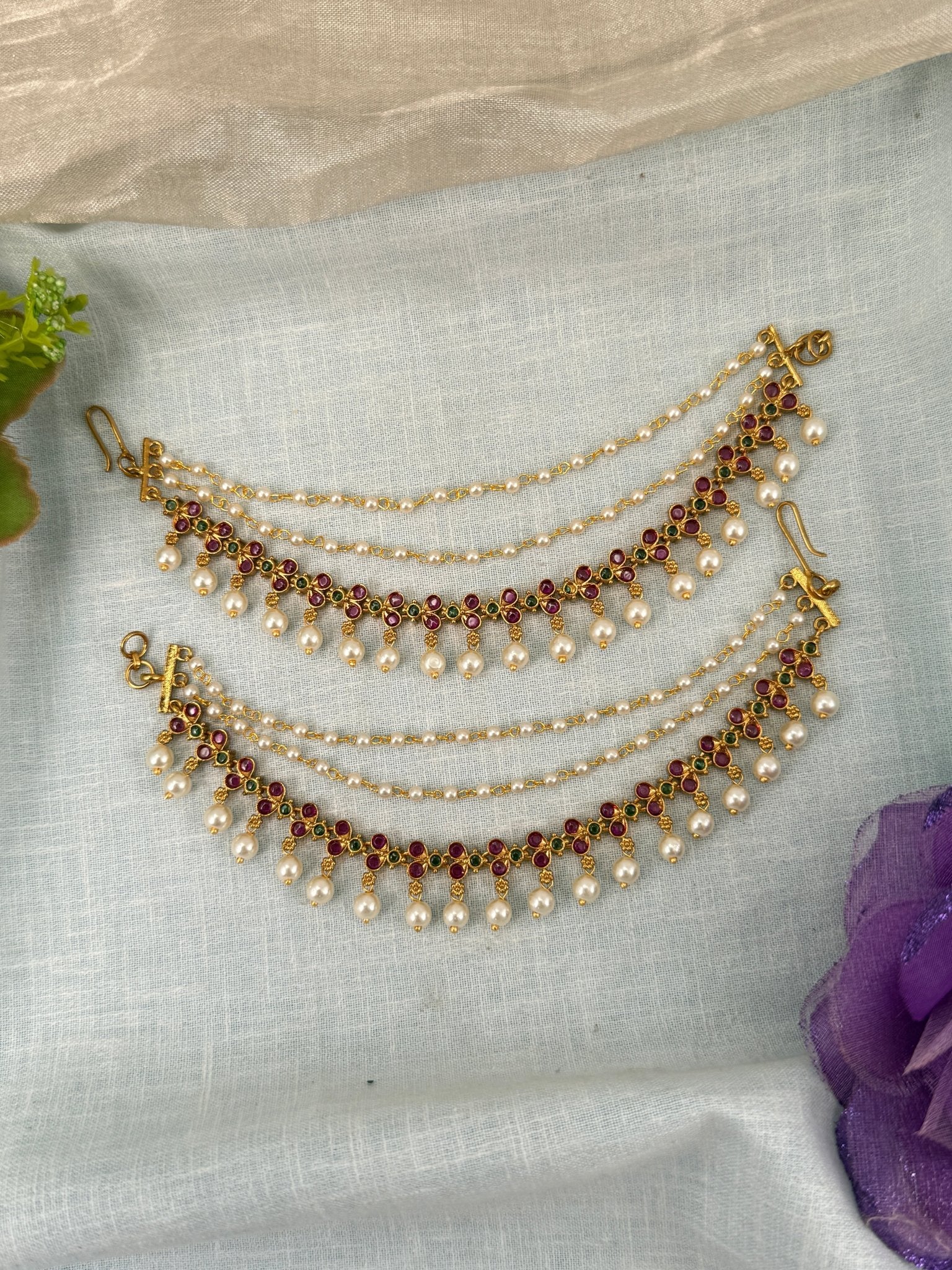 Royal Antique Maatal Earchain 398 - Mahilas