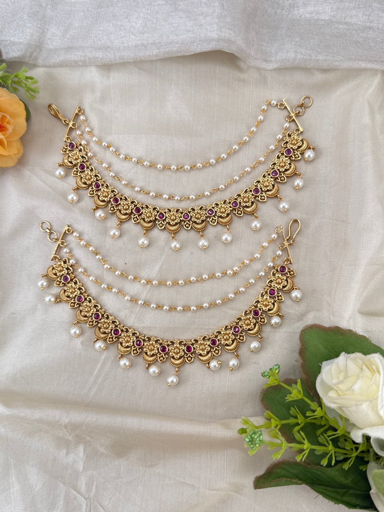 Royal Antique Maatal Earchain 463 - Mahilas