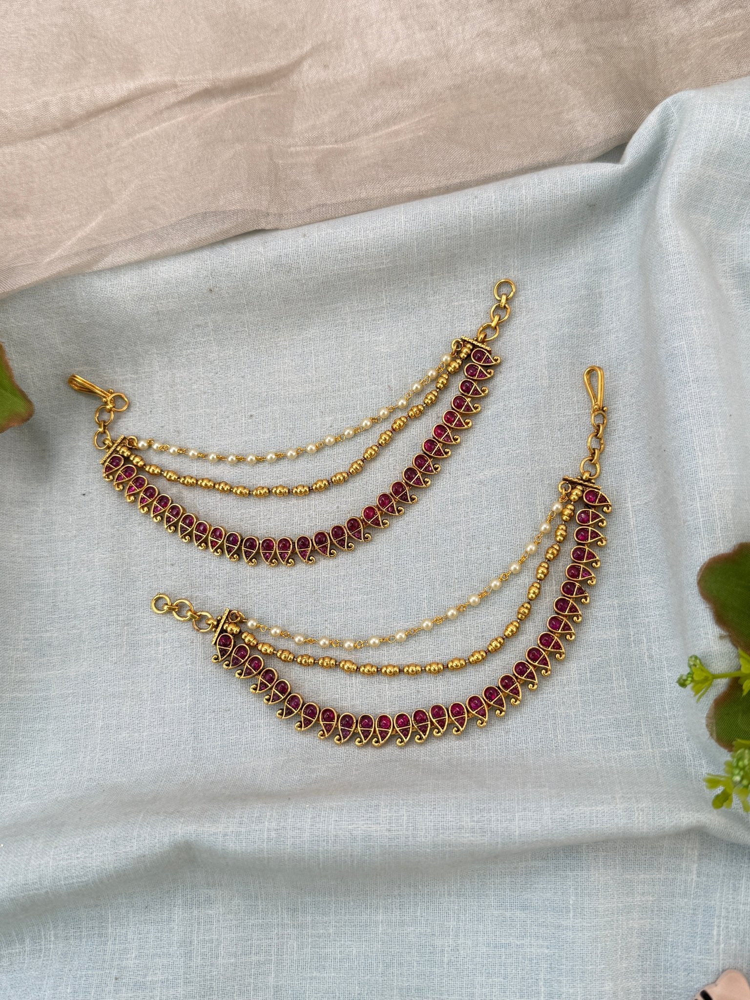 Royal Antique Maatal Earchain 491 - Mahilas