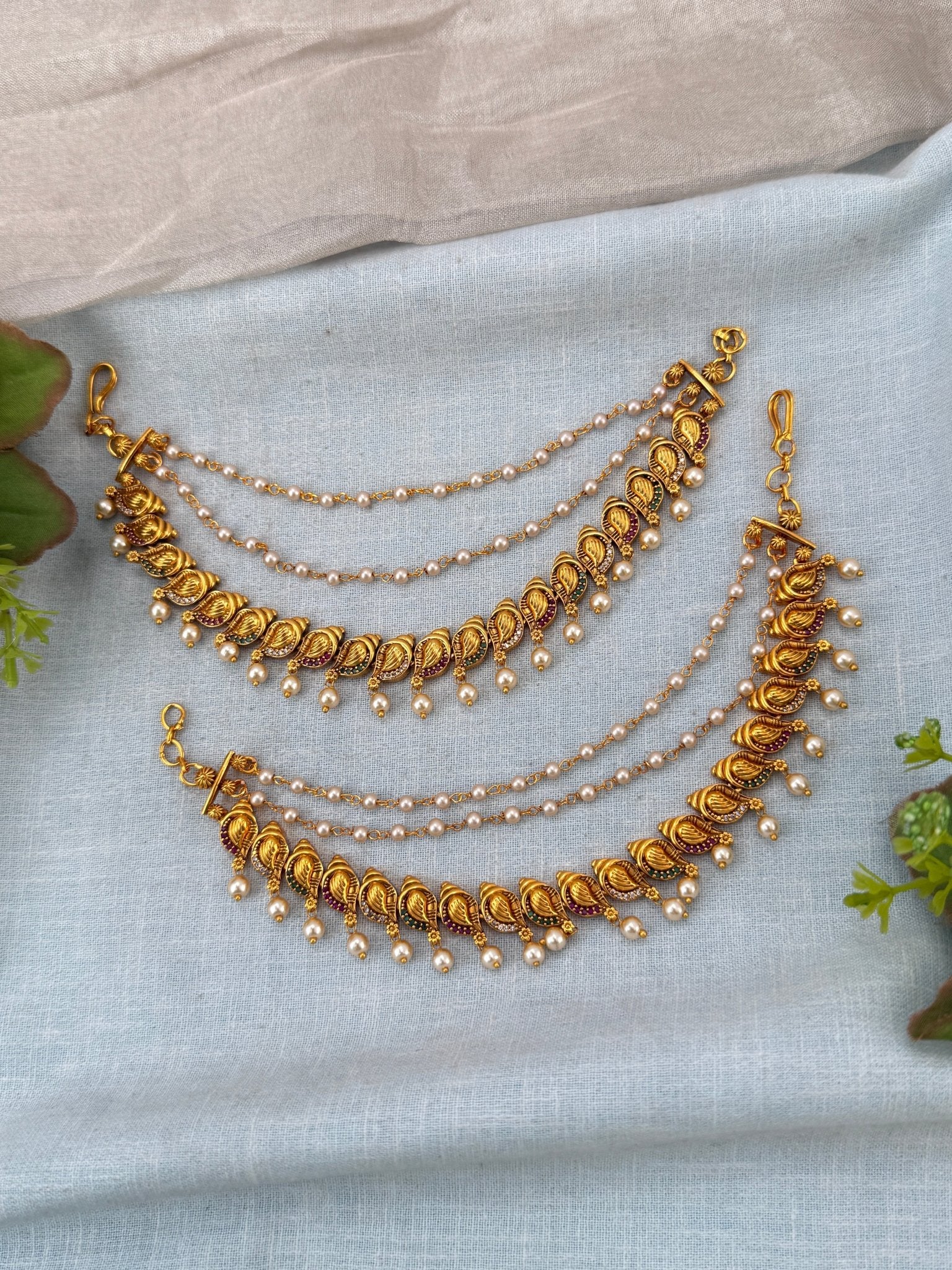 Royal Antique Maatal Earchain 496 - Mahilas