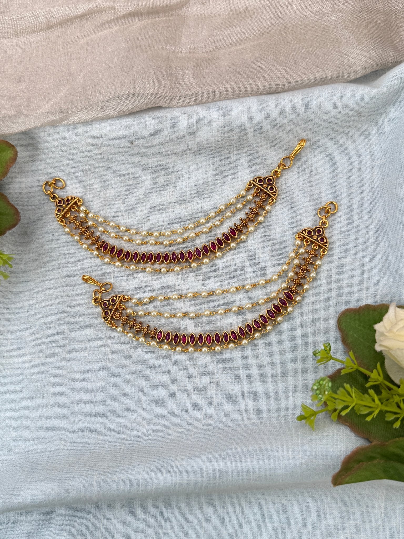 Royal Antique Maatal Earchain 498 - Mahilas