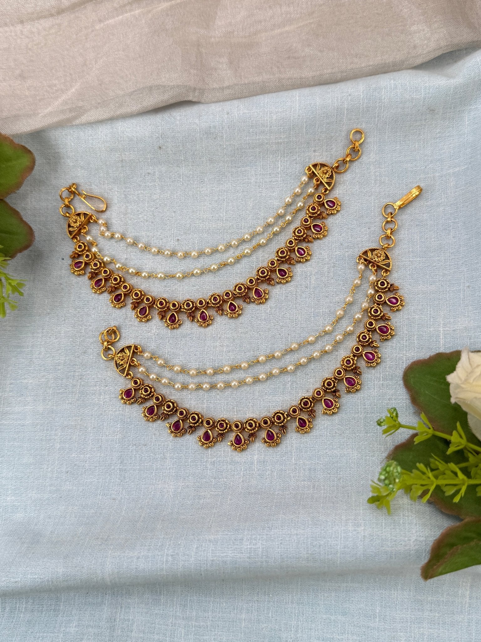 Royal Antique Maatal Earchain 502 - Mahilas