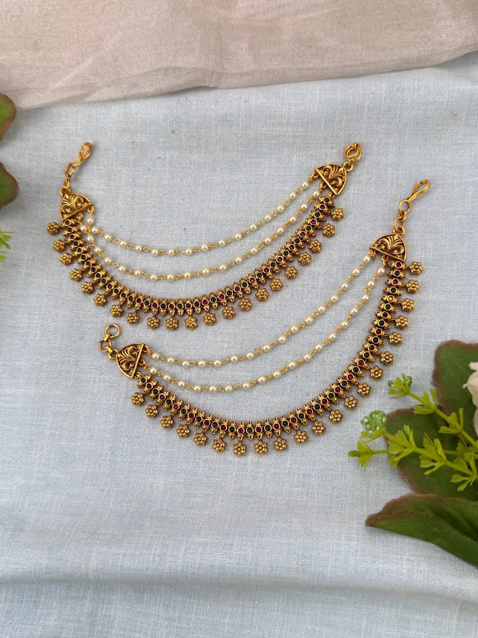 Royal Antique Maatal Earchain 504 - Mahilas