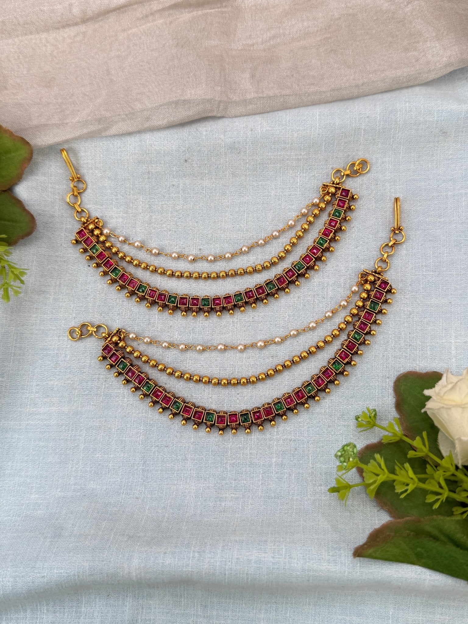 Royal Antique Maatal Earchain 505 - Mahilas