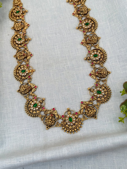 Royal Antique Maharani Mid Long Necklace Set 0437 - Mahilas