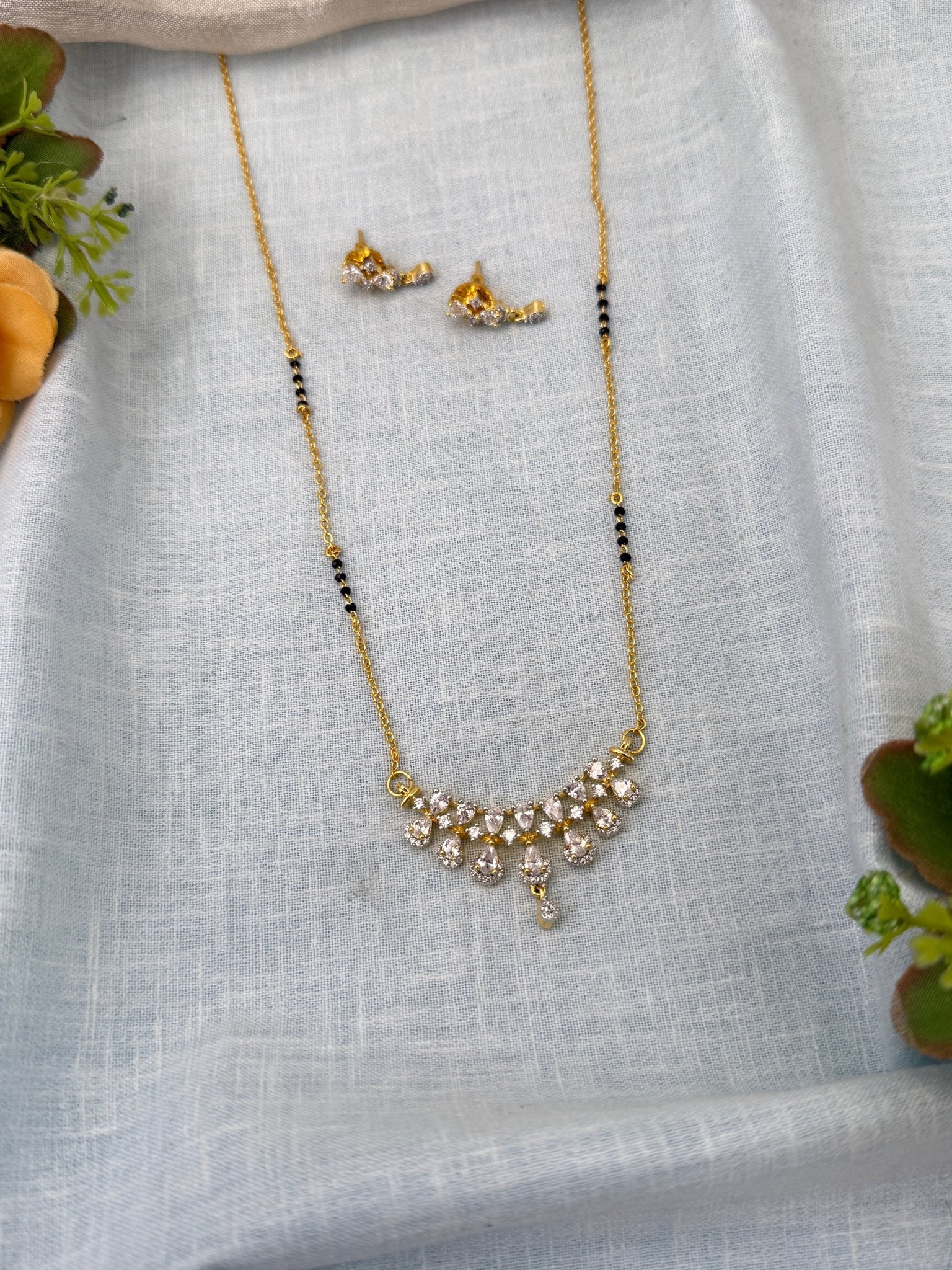 Royal Antique Mangalya Chain Necklace Set 0496 - Mahilas