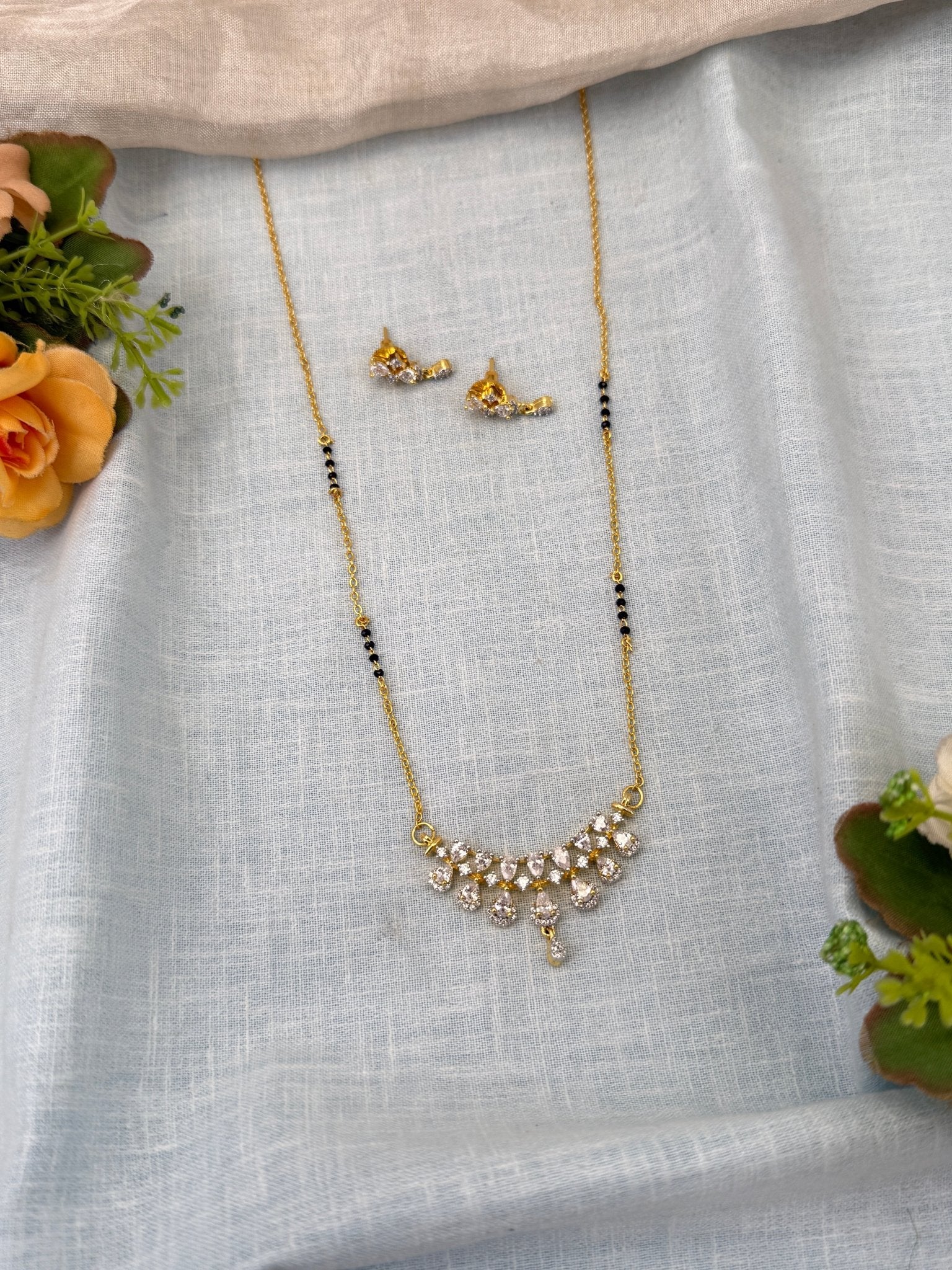 Royal Antique Mangalya Chain Necklace Set 0496 - Mahilas