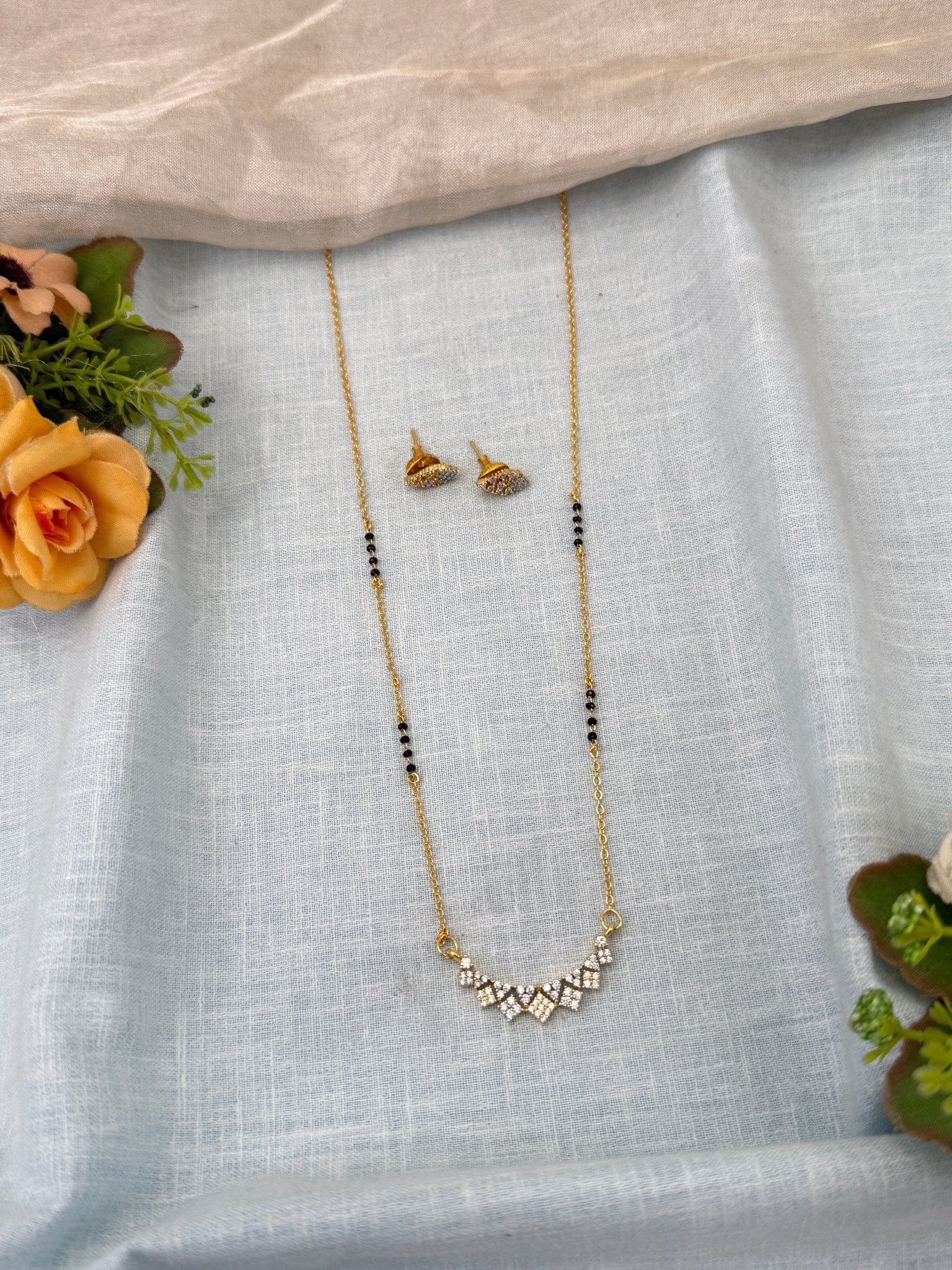 Royal Antique Mangalya Chain Necklace Set 0497 - Mahilas