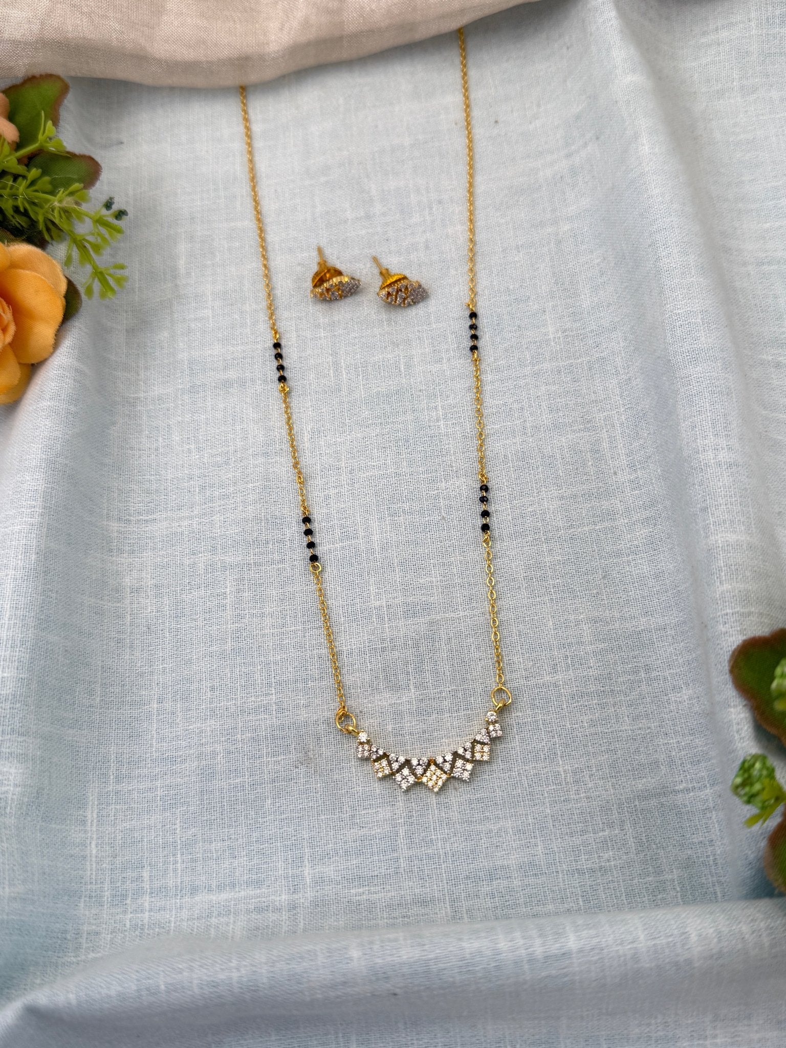 Royal Antique Mangalya Chain Necklace Set 0497 - Mahilas