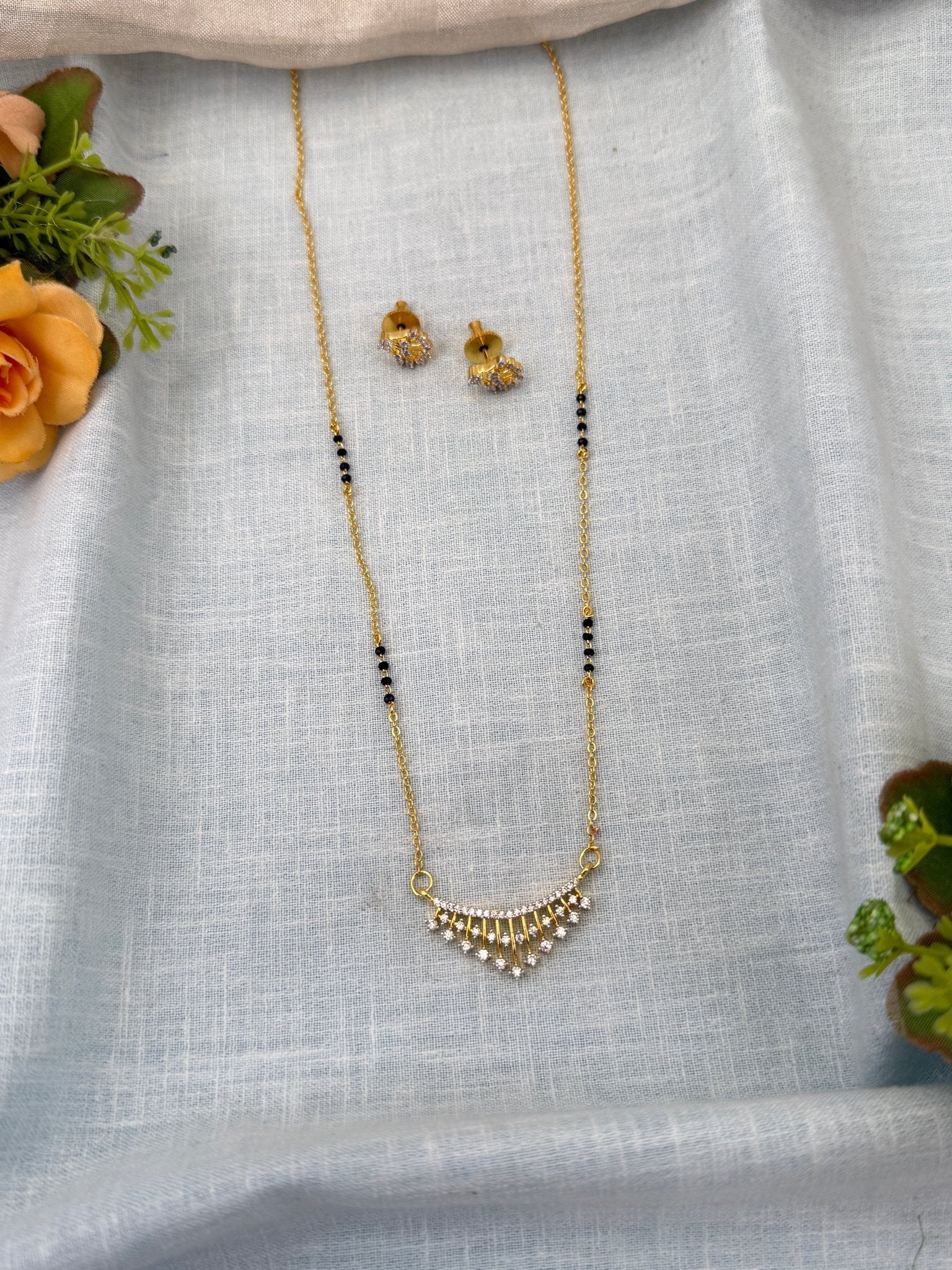 Royal Antique Mangalya Chain Necklace Set 0498 - Mahilas