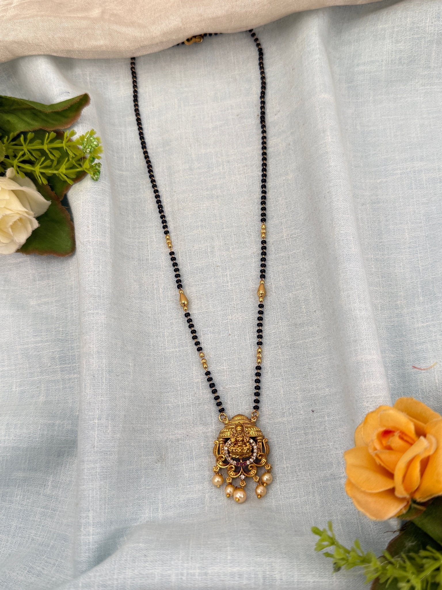 Royal Antique Mangalya Chain Necklace Set 0499 - Mahilas