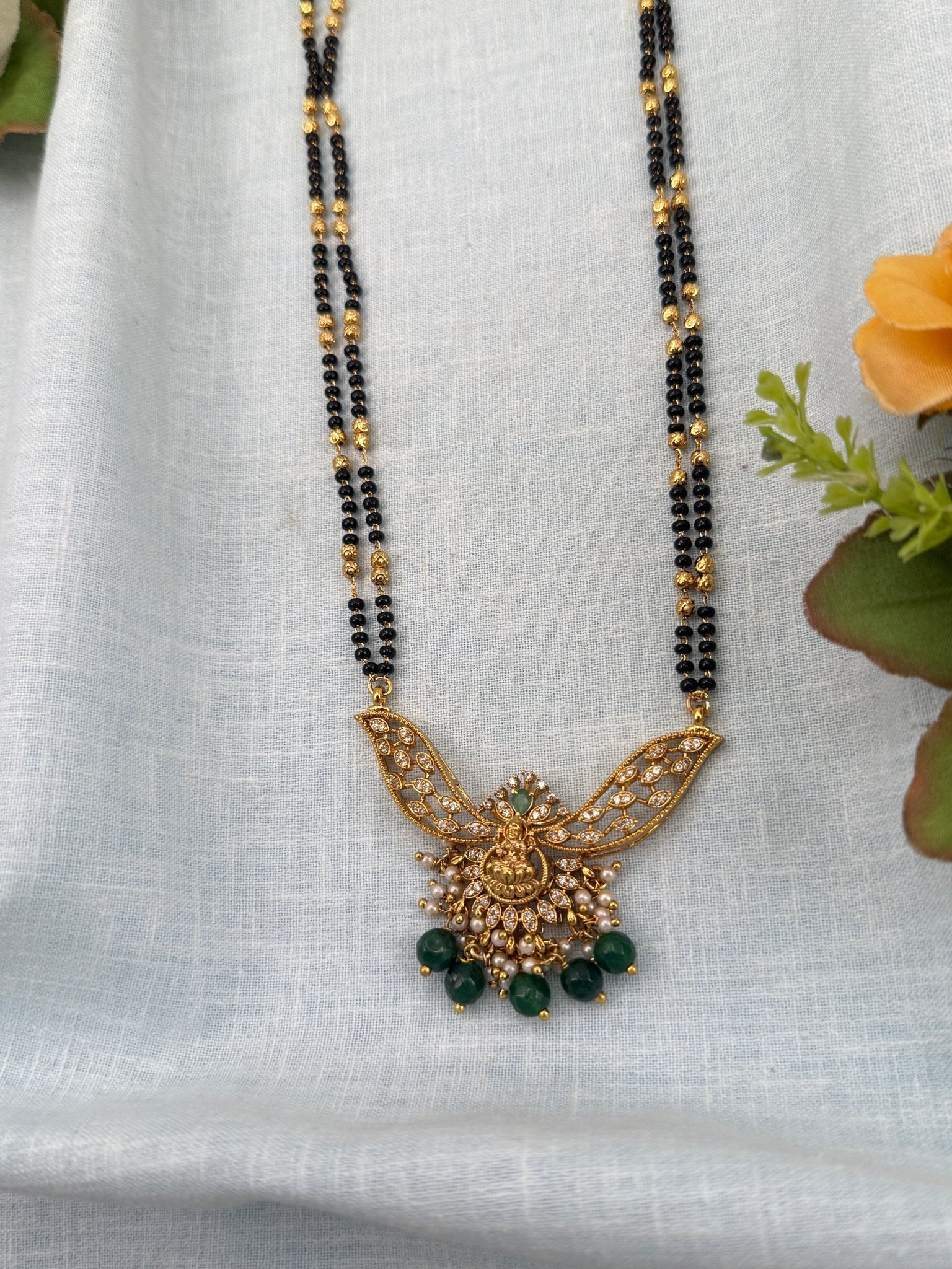 Royal Antique Mangalya Chain Necklace Set 0501 - Mahilas