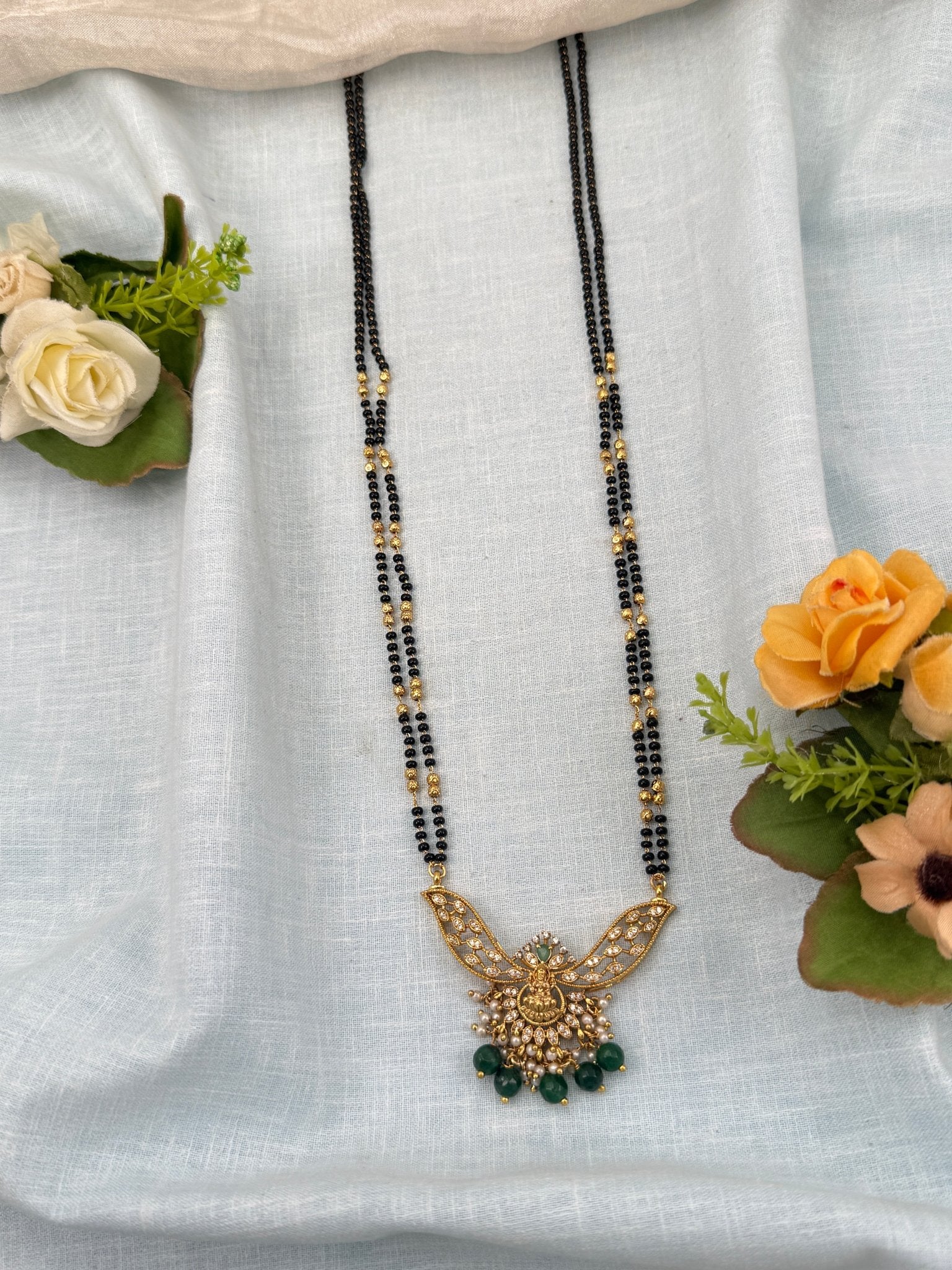 Royal Antique Mangalya Chain Necklace Set 0501 - Mahilas