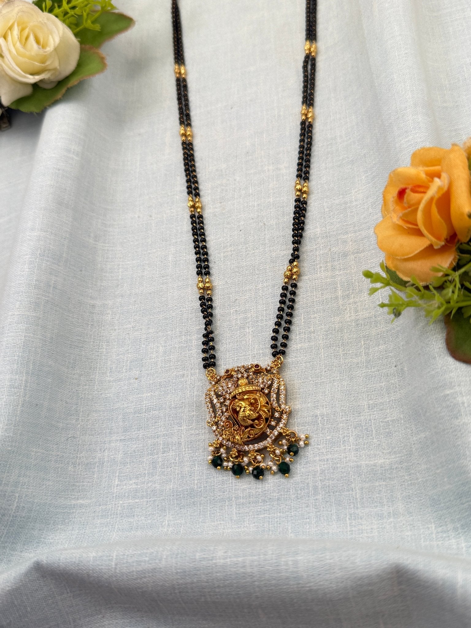 Royal Antique Mangalya Chain Necklace Set 0504 - Mahilas