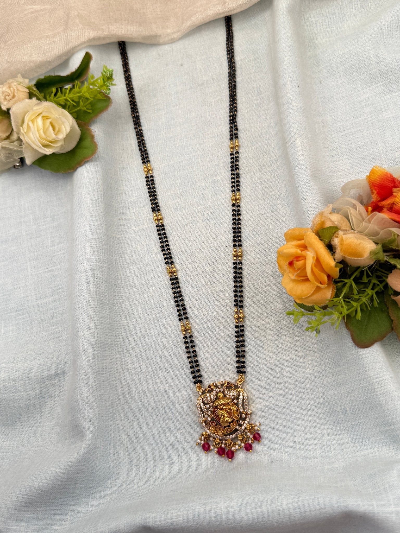 Royal Antique Mangalya Chain Necklace Set 0506 - Mahilas