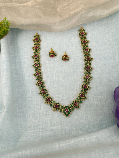 Royal Antique Mango Short Necklace Set 0633 - Mahilas