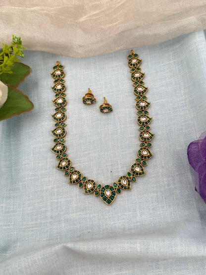 Royal Antique Mango Short Necklace Set 0635 - Mahilas