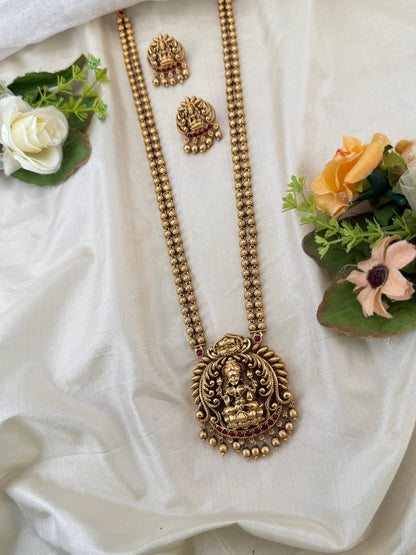 Royal Antique Peacock Pendant Long Necklace Set 1125 - Mahilas