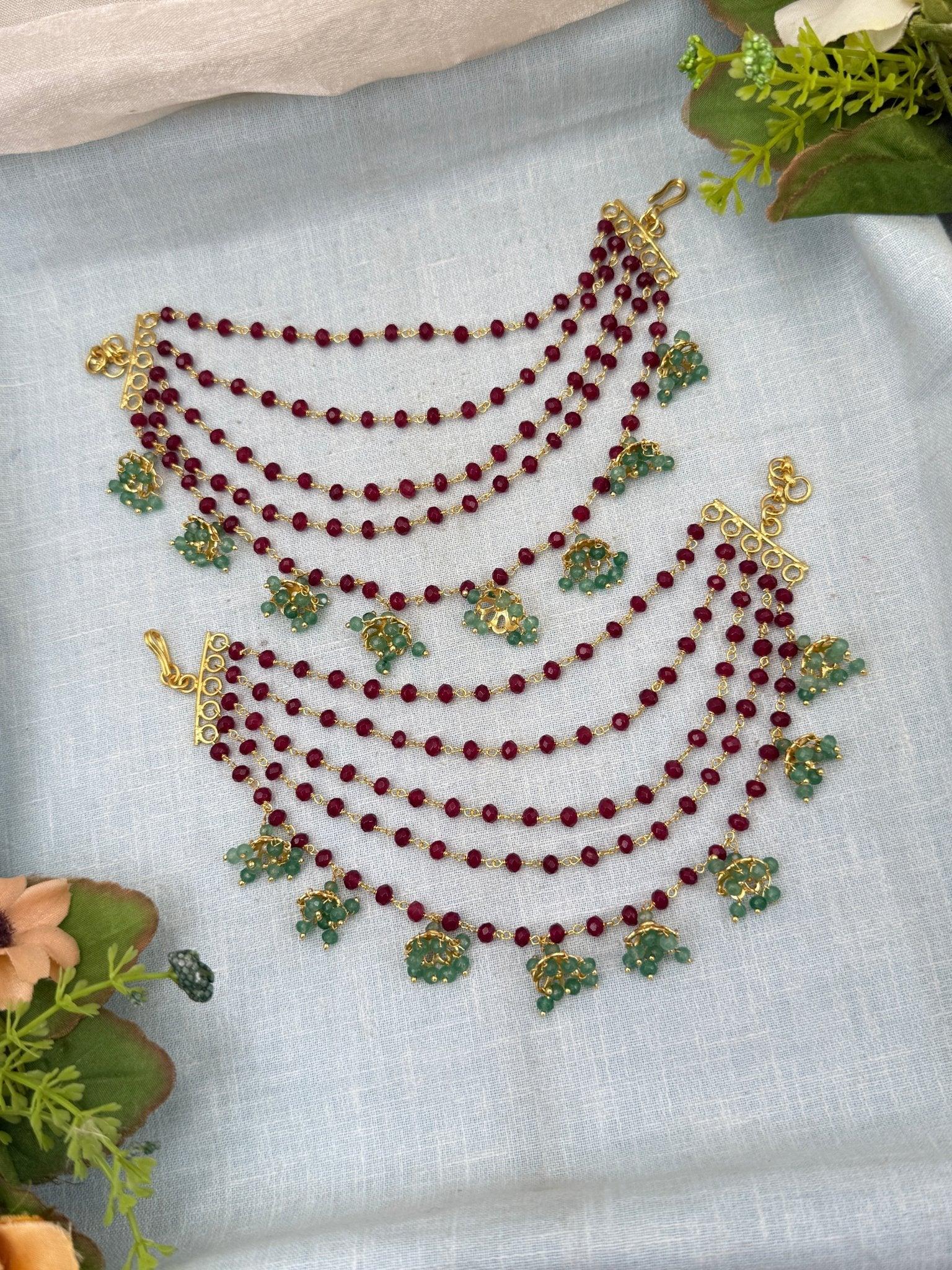 Royal Antique Pearl Beads Maatal Earchain 311 - Mahilas