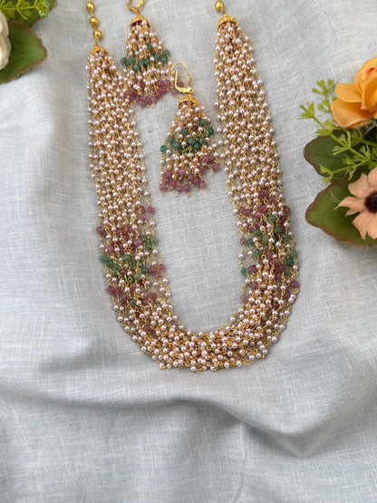Royal Antique Pearl Multi Layer Necklace 1154 - Mahilas