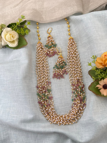Royal Antique Pearl Multi Layer Necklace 1154 - Mahilas