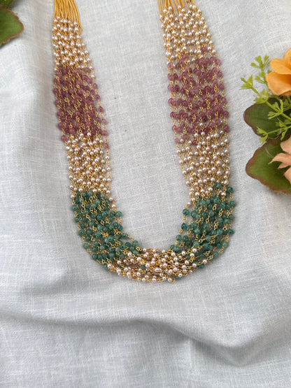 Royal Antique Pearl Multi Layer Necklace 1155 - Mahilas