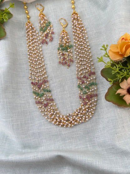 Royal Antique Pearl Multi Layer Necklace 1158 - Mahilas