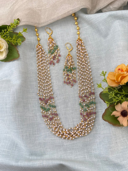 Royal Antique Pearl Multi Layer Necklace 1158 - Mahilas