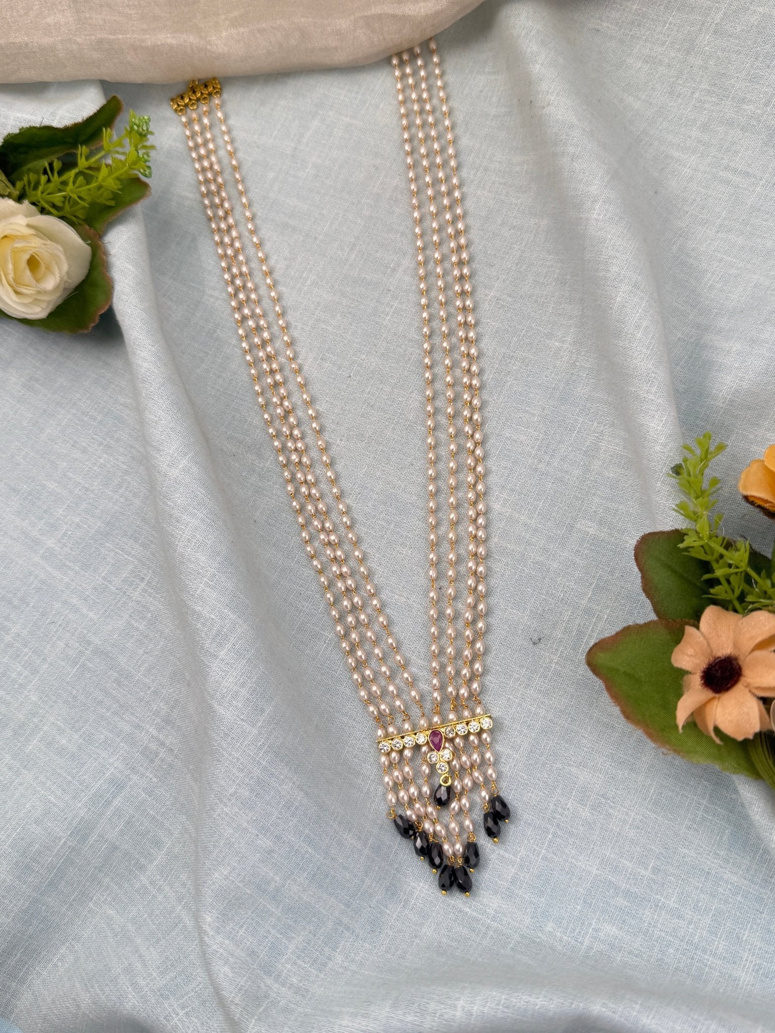 Royal Antique Pearl Necklace Set 0660 - Mahilas