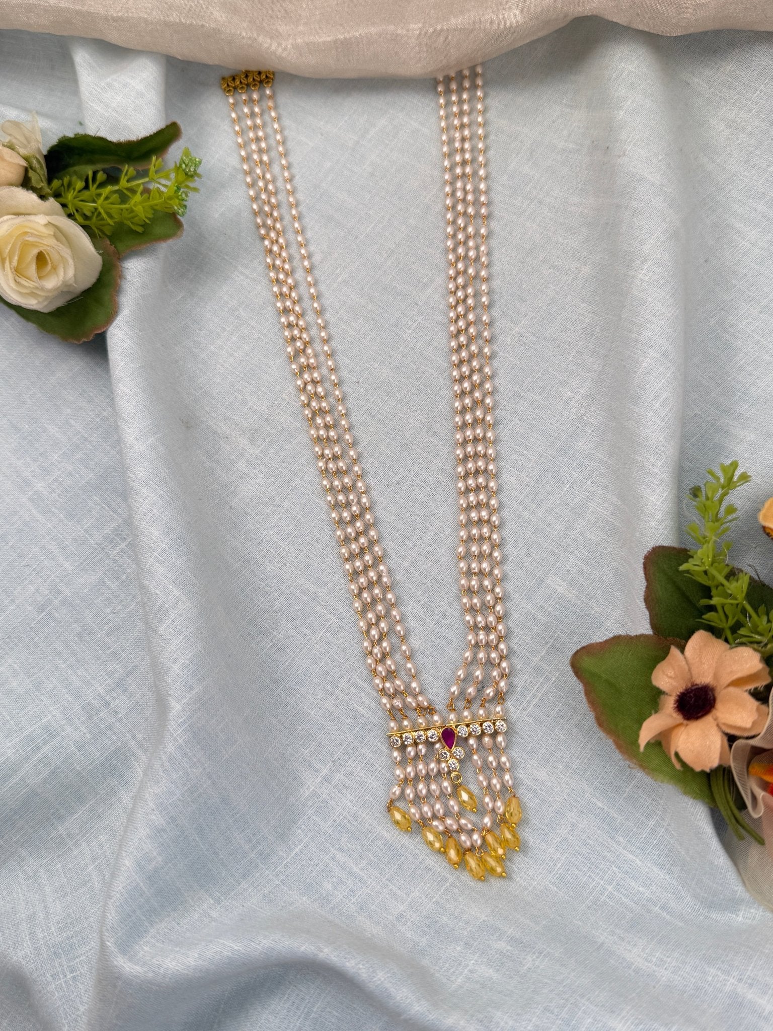 Royal Antique Pearl Necklace Set 0661 - Mahilas