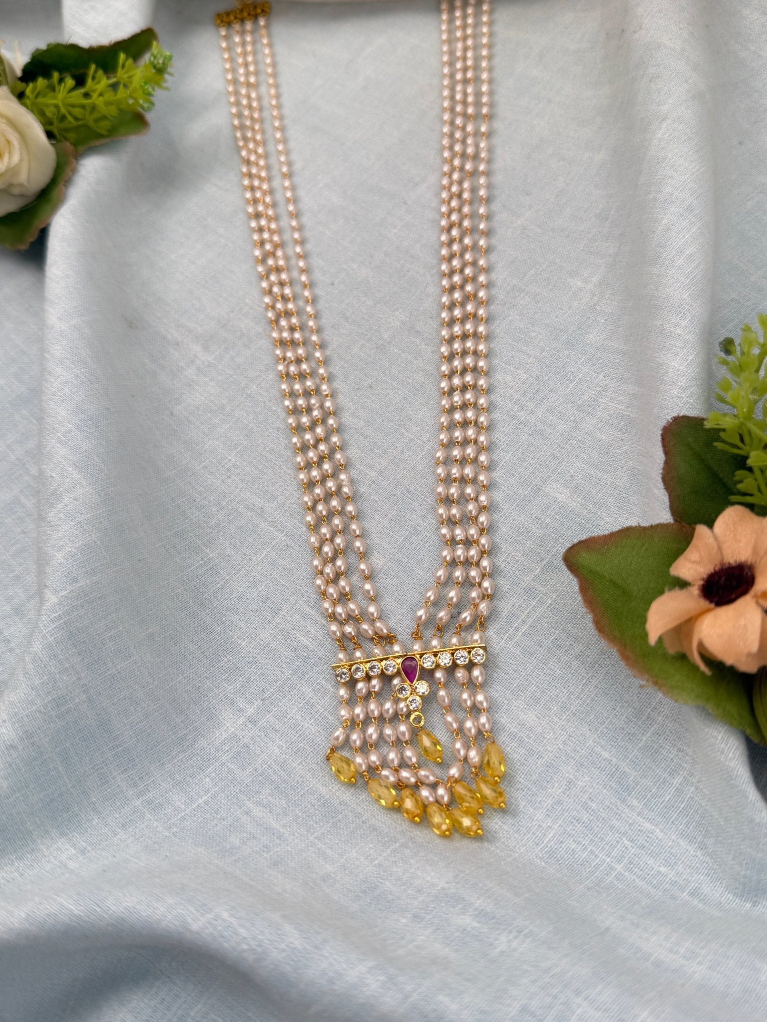 Royal Antique Pearl Necklace Set 0661 - Mahilas