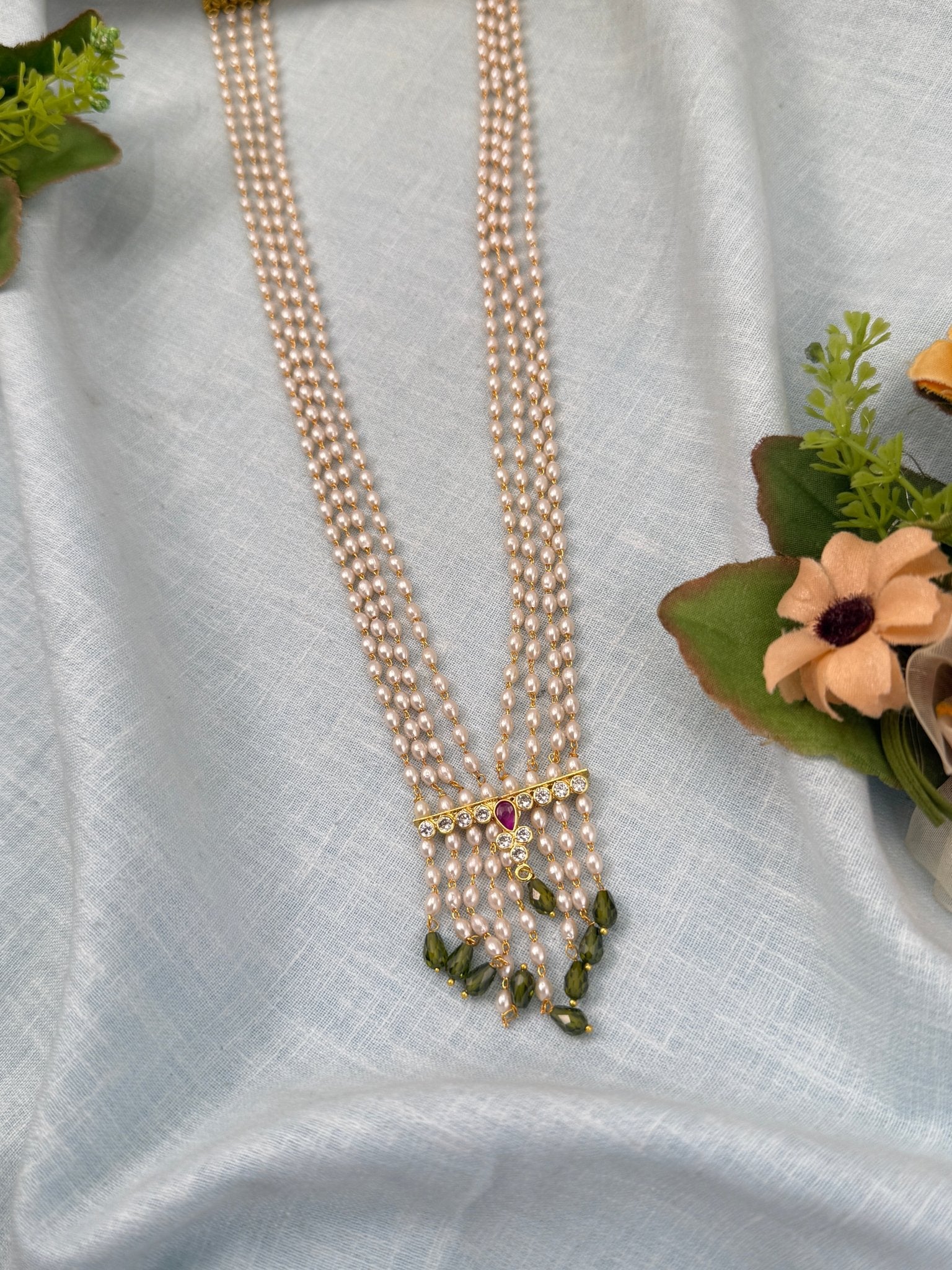 Royal Antique Pearl Necklace Set 0662 - Mahilas