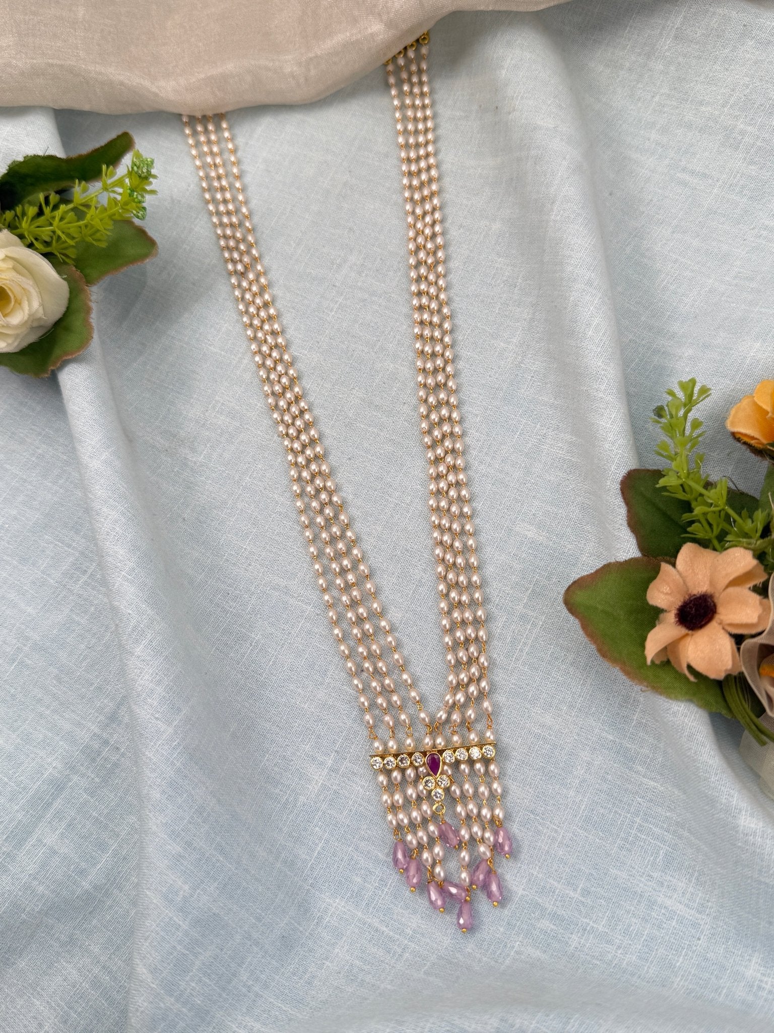 Royal Antique Pearl Necklace Set 0664 - Mahilas
