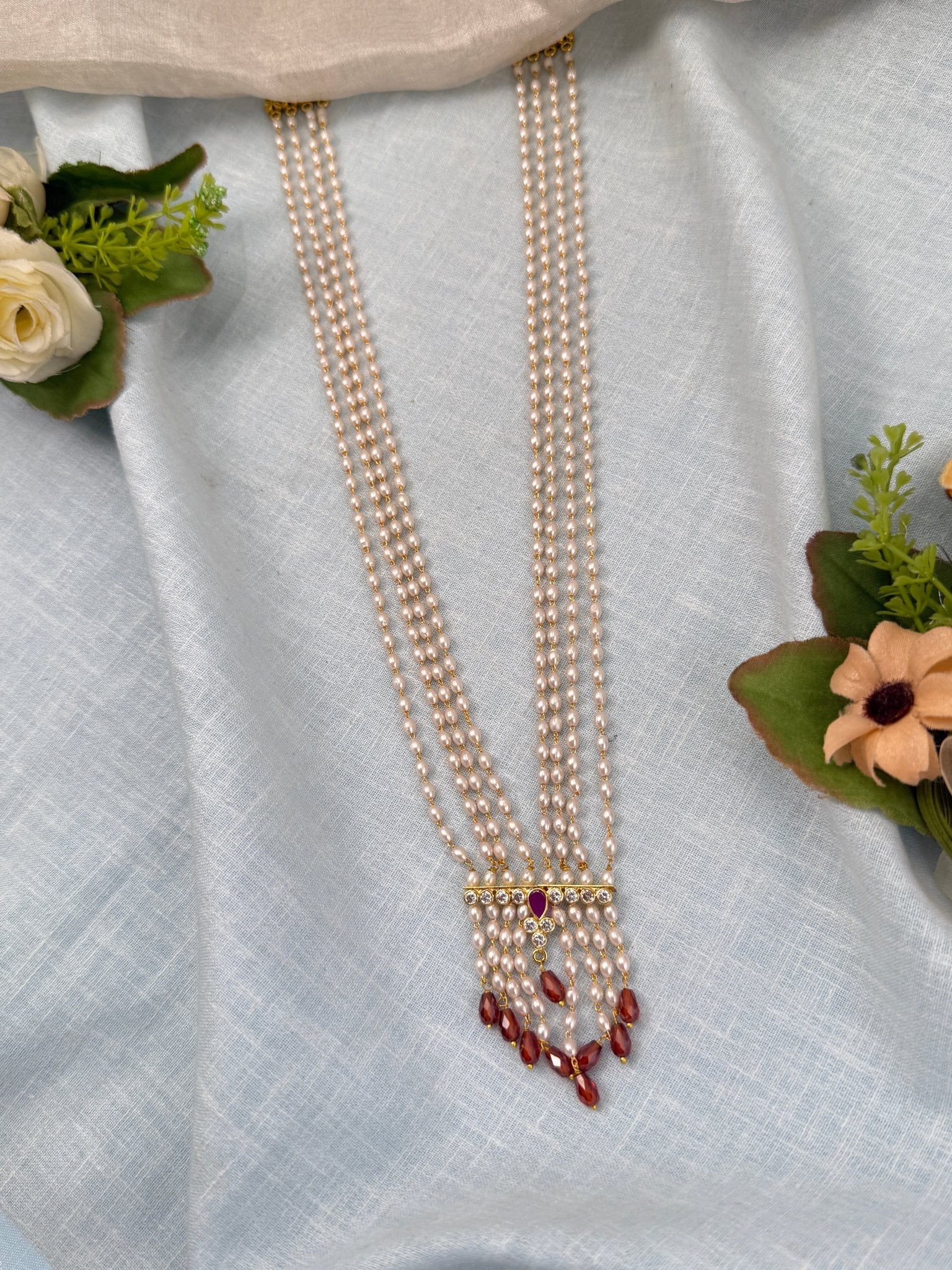 Royal Antique Pearl Necklace Set 0665 - Mahilas