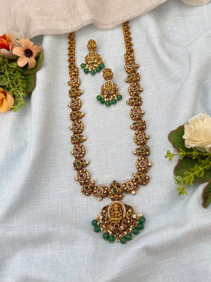 Royal Antique Pendant Long Necklace Set 0943 - Mahilas