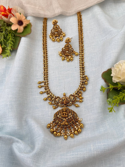 Royal Antique Pendant Long Necklace Set 0947 - Mahilas
