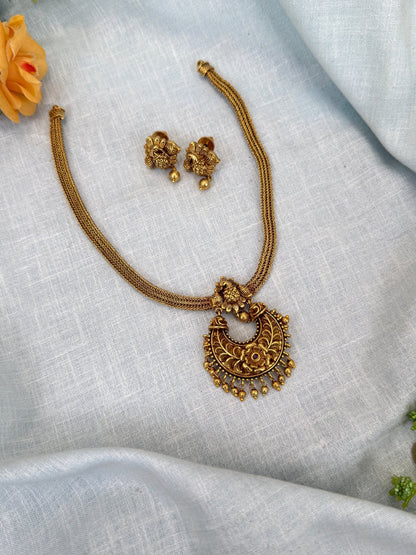 Royal Antique Pendant Short Necklace Set 0315 - Mahilas