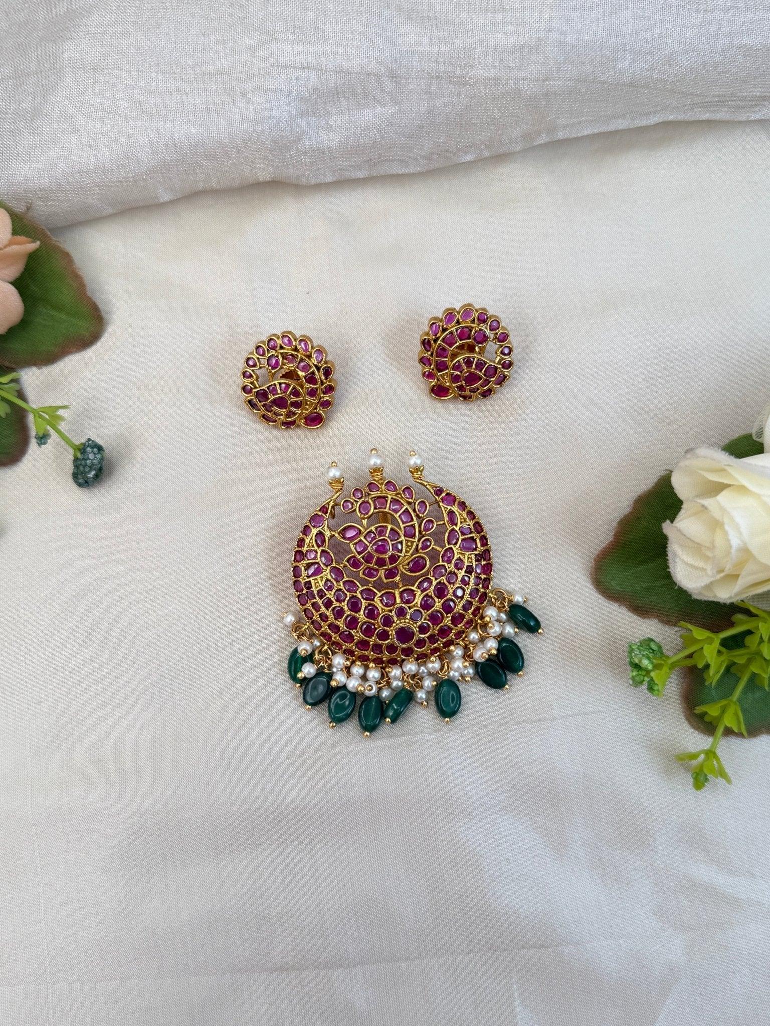 Royal Antique Pendant With Earrings 177 - Mahilas