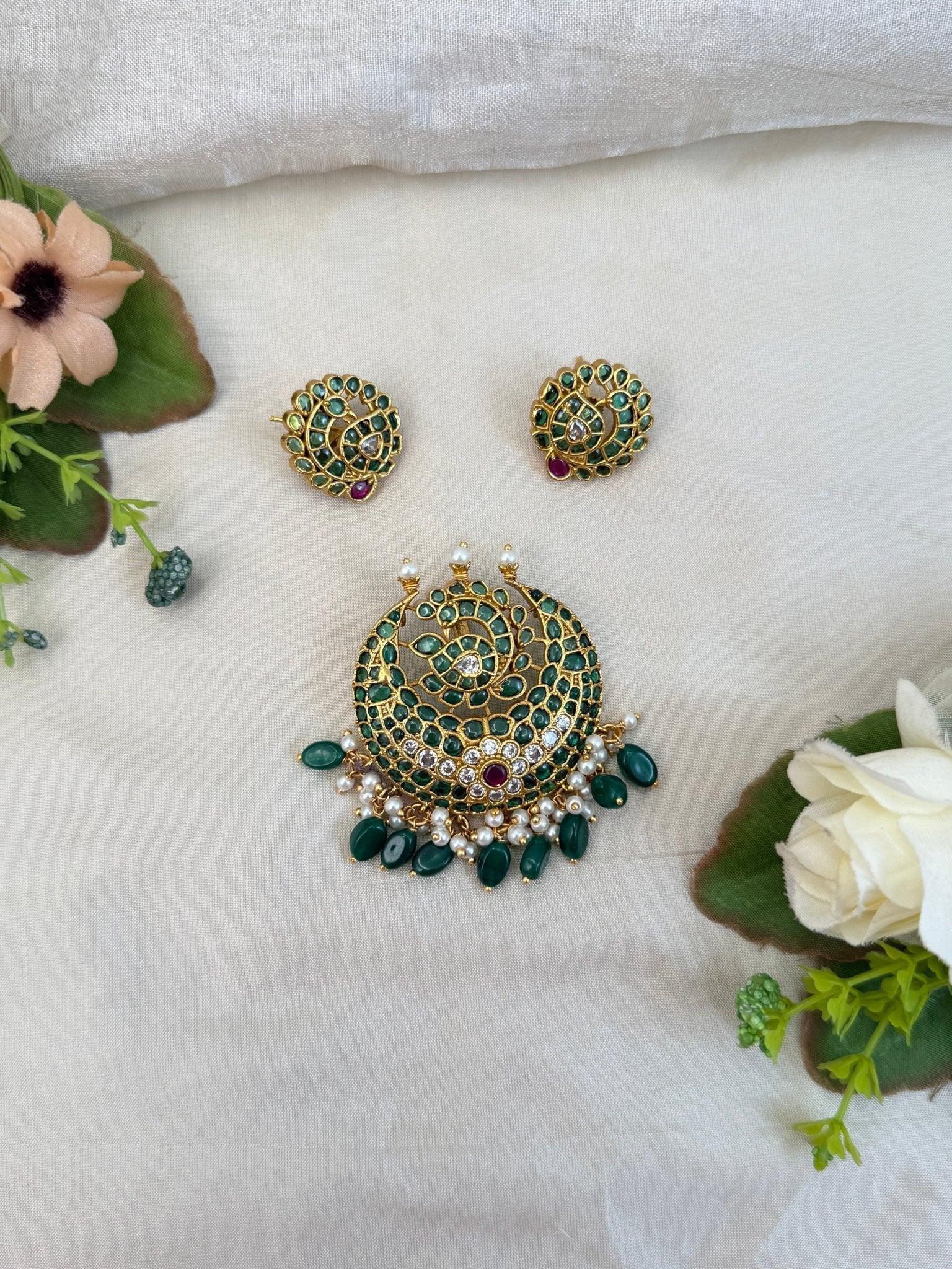 Royal Antique Pendant With Earrings 182 - Mahilas