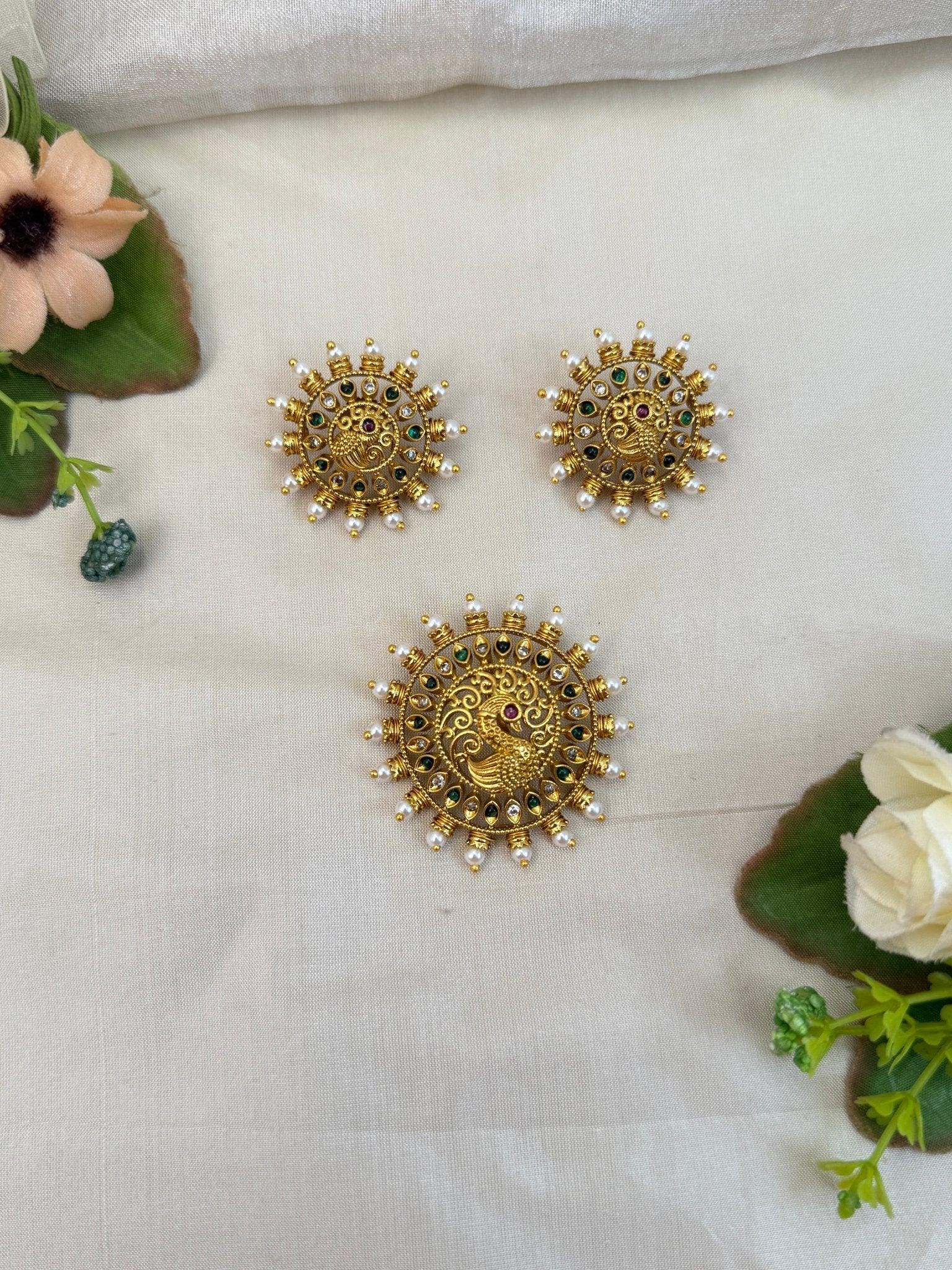 Royal Antique Pendant With Earrings 198 - Mahilas
