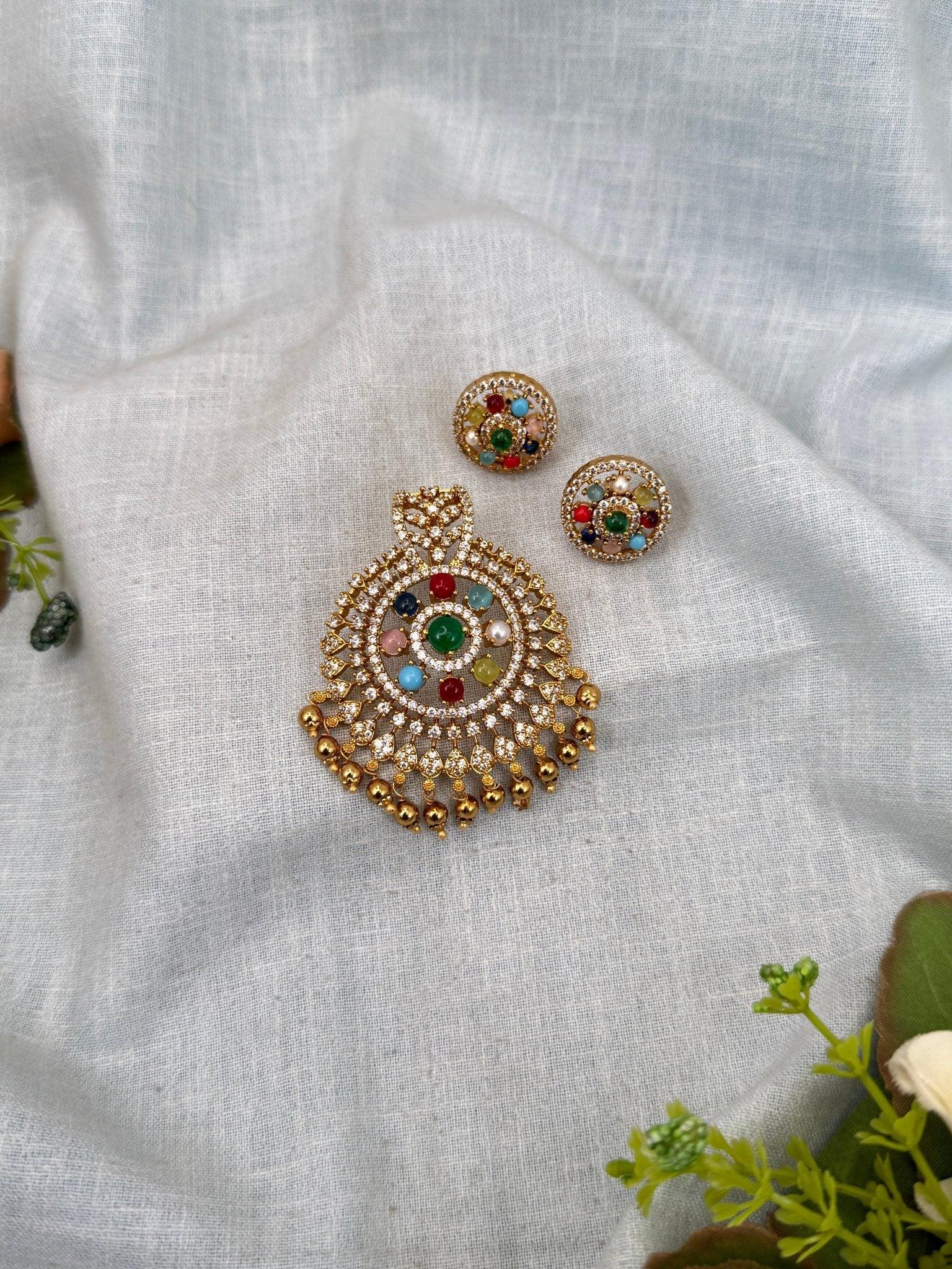 Royal Antique Pendant With Earrings 226 - Mahilas