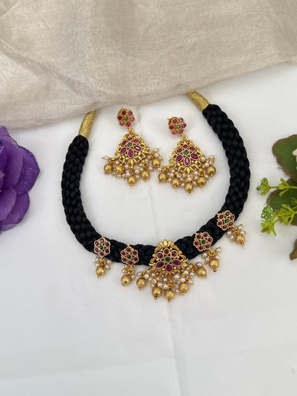 Royal Antique Rope Short Necklace Set 1037 - Mahilas