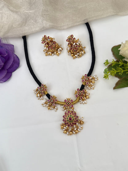 Royal Antique Rope Short Necklace Set 1038 - Mahilas