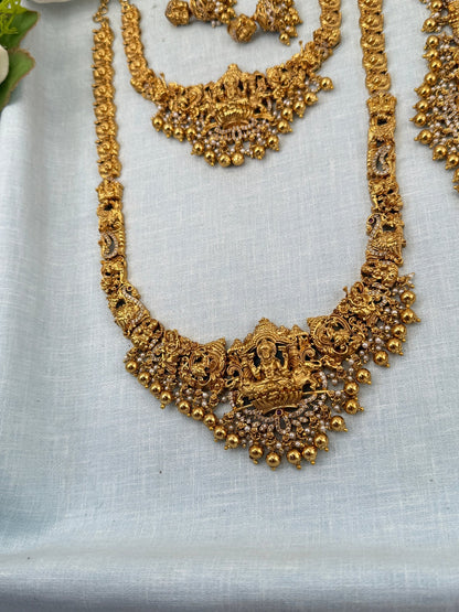 Royal Antique Semi - Bridal Necklace Set 0739 - Mahilas